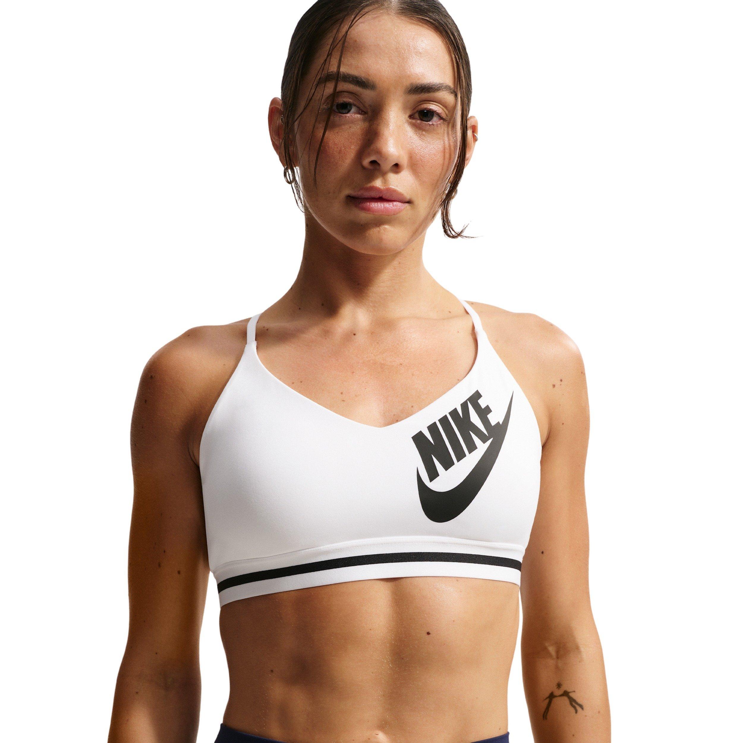 Nike Women's Indy Light-Support Sports Bra - WHITE/BLACK